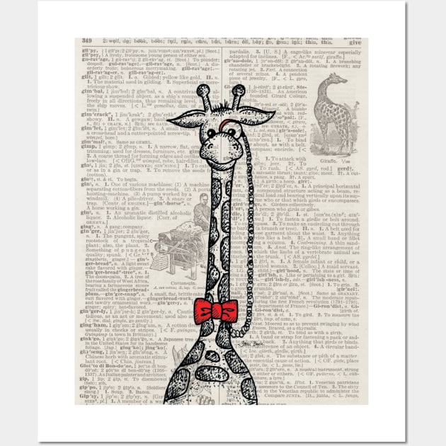 Giraffe with Moncocle Wall Art by tamiboyce